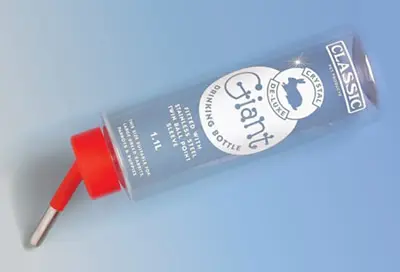 A plastic water bottle